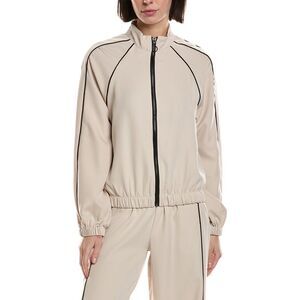 Serenette Womens Zip Sweater, Tan